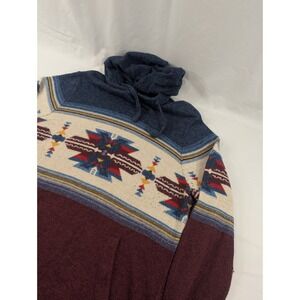American Eagle Outfitters Men's Gray Soft Sweater Hoodie Southwest Aztec Print L